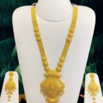 Wedding 24K Gold-Plated Long Sita Haar & Earring Set