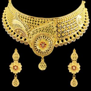 Gold Plated Wedding Elegance Choker Necklace