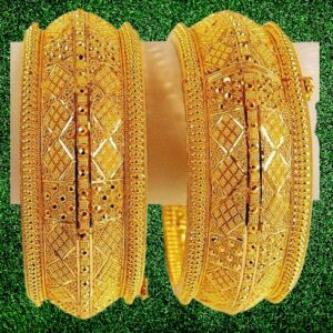 Floral Pattern Gold Plated Bridal Chur