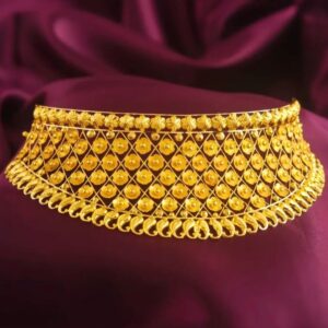Gold Plated Classic Lattice Bridal Choker Necklace