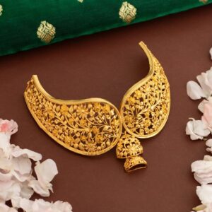 Gold Plated Floral Filigree Designer Collar Necklace