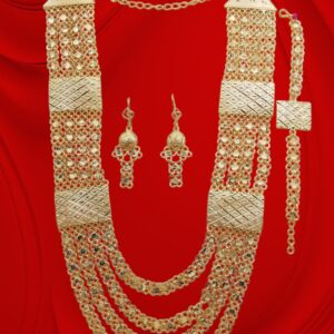Exclusive 24K Gold-Plated Long Sita Haar & Earring Set